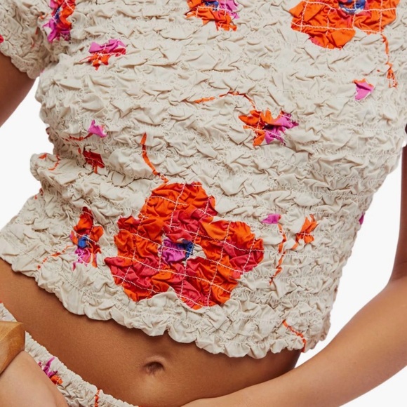 NWT Free People Carino Printed Set - Color Ivory - Picture 3 of 3